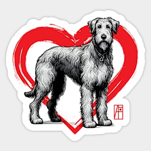 I Love My Irish Wolfhound - I Love my dog - Affectionate dog Sticker